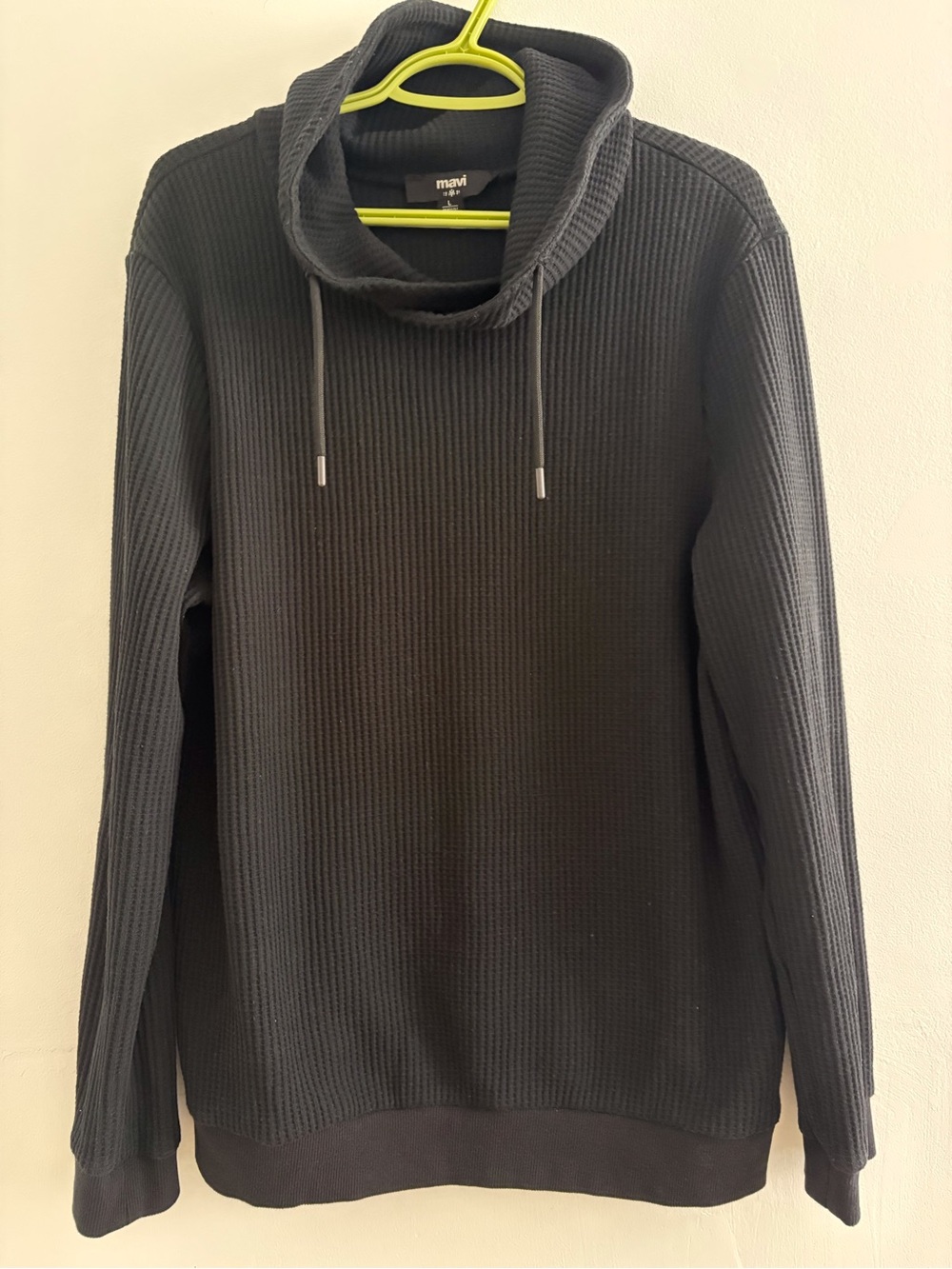 Mavi Men's Charcoal Turtleneck Drawstring Sweater